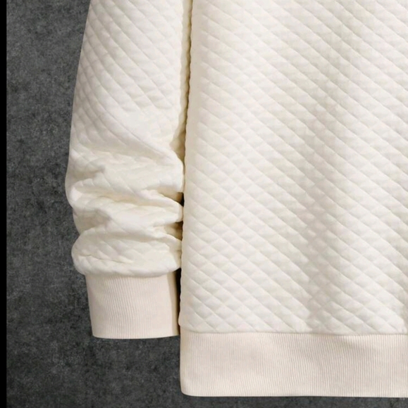 Men's Drop Shoulder Plain Long Sleeve Going Out Casual Sweatshir - Picture 4 of 4